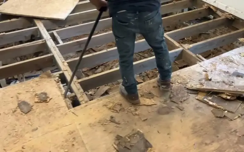 Global Finishes crew: floor framing work