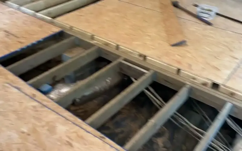 Global Finishes crew: floor framing work